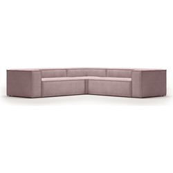 Kave Home - 4-zits hoekbank Blok van roze corduroy 290 x 290 cm