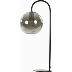 Light & Living - tafellamp - Subar - zwart - glas - bureaulamp - E27 - 1871565