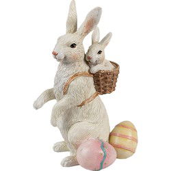 Clayre & Eef Decoratie Beeld Konijn Beige Kunststof