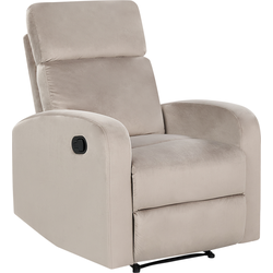 Beliani VERDAL - TV-fauteuil-Beige-Fluweel