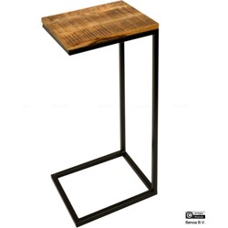 Benoa Cortez Iron & Wood End Table 38 cm Iron Stand Black finish