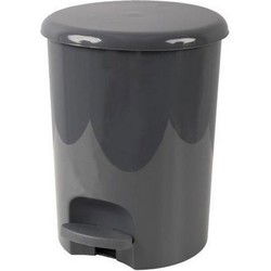 Pedaalemmer Klassiek 5 Liter - diameter 20 cm, Hoogte = 25 cm - Grijs