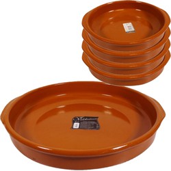 Set van 5x stuks tapas borden/ovenschalen Alicante met handvatten 42 en 20 cm - Snack en tapasschalen