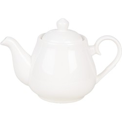 Clayre & Eef Theepot 800 ml Wit Keramiek