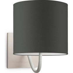 Moderne wandlamp Bling - antraciet - wandlamp Beach inclusief lampenkap 20/20/17cm - geschikt voor E27 LED lamp - Wandlamp geschikt voor woonkamer, slaapkamer, corridor