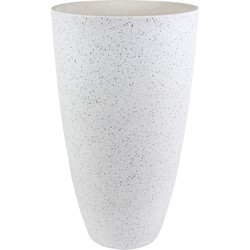 Bloempot/plantenpot vaas van gerecycled kunststof wit D29 en H50 cm - Plantenpotten