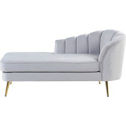 Beliani ALLIER - Chaise longue-Grijs-Fluweel