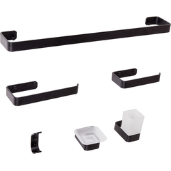 Beliani ZORRITOS - Badkamer hardware set-Zwart-Aluminium