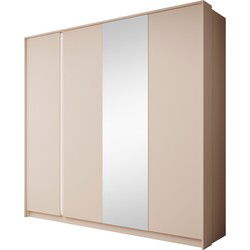 Meubella - Kledingkast Desert - Beige - 220 cm - Met spiegel
