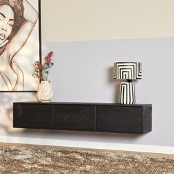 Starfurn Zwevend tv meubel Vision Black | 160 cm