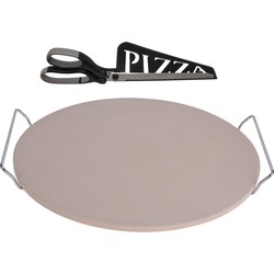 Pizzasteen BBQ/oven met handvaten - D35 cm - incl. pizzaschaar - 30 cm - Pizzaplaten