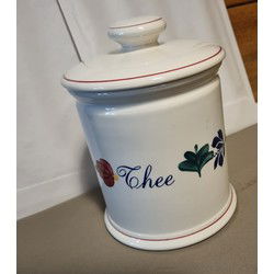 Boerenbont Voorraadpot Thee 1.5 ltr Aardewerk met wit deksel