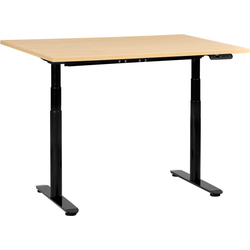 DESTINAS - Elektr bureau - Zwart/Lichtbruin - 120 x 60 cm - Vezelplaat