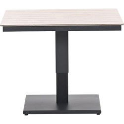 Cyprus tafel - in hoogte verstelbaar -100x100 cm - zwart-light teak