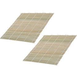 Sushi maken oprol matje - 10x - bamboe hout - 24 cm - rolmatje - Sushimakers