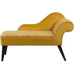 Beliani BIARRITZ - Chaise longue-Geel-Fluweel