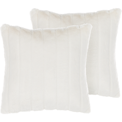 PUMILA - Sierkussen set van 2 - Wit - Polyester