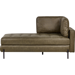 REBAIS - Chaise longue - Groen - Rechtszijdig - Kunstleer