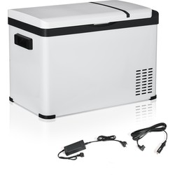 4goodz Outsunny Koelbox Auto 30L met Lcd-scherm Compressor 12/24V DC en 110-240V AC