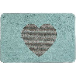 Clayre & Eef Badmat Blauw Polyester Hart