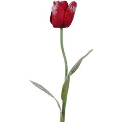 Bellatio Flowers & Plants Kunstbloem - tulp - iced - 65 cm - polyster - Kunstbloemen