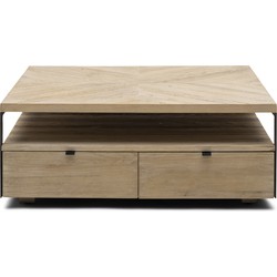 Riviera Maison Milan Coffee Table Parquet, 90x90 cm