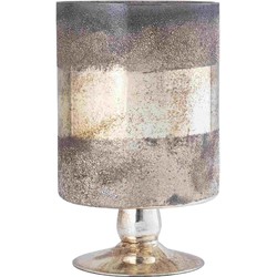 PTMD Windlicht Keerah - 15x15x35 cm - Glas - Brons