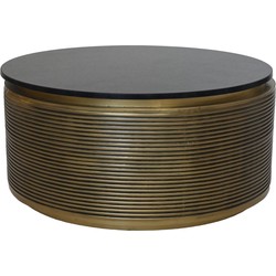 Salontafel marmer - 80x40 - zwart/goud - Marmer/metaal