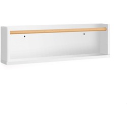 Kave Home - Shantal-boekenplank van massief beukenhout, witte afwerking 64 x 20 cm