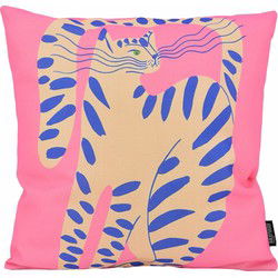 Pink Cat | 45 x 45 cm | Kussenhoes | Katoen/Linnen