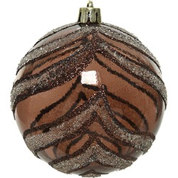 Kerstbal Deco Glitter - Donkerbruin