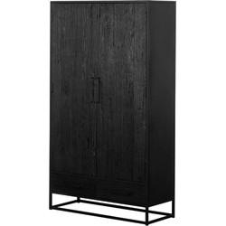 Wandkast Zwart - Mangohout - 2-Deurs - Kast Pure Black