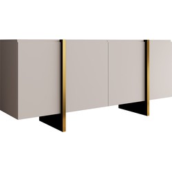 Meubella Dressoir Kelton - Beige - Goud - 180 cm