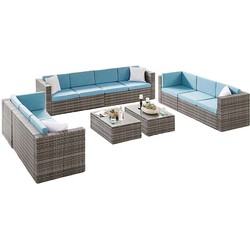 Feel Furniture - Loungeset - Verona XXL - Blauw - 10 personen