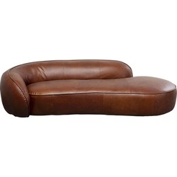 Chaise Longue Wonder Leather Brown 252cm