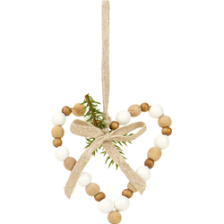 Hangende harten in bruin, groen en beige hout H11