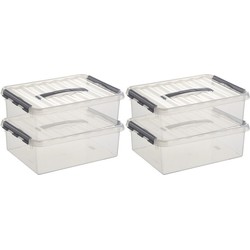 Sunware opbergbox - 5x - transparant - 10L - 40 x 30 x 11 cm - Opbergbox