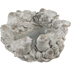 Clayre & Eef Bloempot  Ø 27x12 cm Grijs Steen Plantenpot