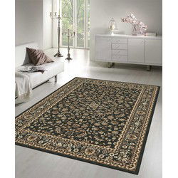 Nain Klassiek - Laagpolig Oosters Vloerkleed - Vintage Tapijt - Zwart- 240x340CM