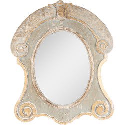 Clayre & Eef Spiegel  69x84 cm Bruin Beige Hout Glas Grote Spiegel
