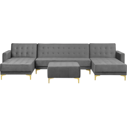 Beliani ABERDEEN - Modulaire Sofa-Grijs-Fluweel