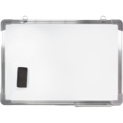 Magnetisch whiteboard met pennengoot en wisser 80 x 60 cm - Whiteboards