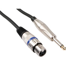 Xlr-kabel xlr vrouwelijk naar jack 6.35 mm mono 3 m