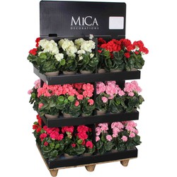 Mica Decorations Kunstplant Geranium - 80x60x120 cm - Polyester - Roze