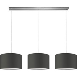 Moderne hanglamp Bling - antraciet - verlichtingspendel Beam inclusief 3 lampenkappen lampenkap 35/35/21cm - pendel lengte 100 cm - geschikt voor E27 LED lamp - Pendellamp geschikt voor woonkamer, slaapkamer, keuken