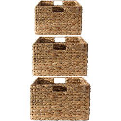 Waterhyacintenmanden met metalen frame - Set van 3