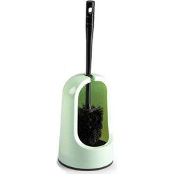 Plasticforte WC borstel met houder - mintgroen - 40 cm - kunststof - Toiletborstels