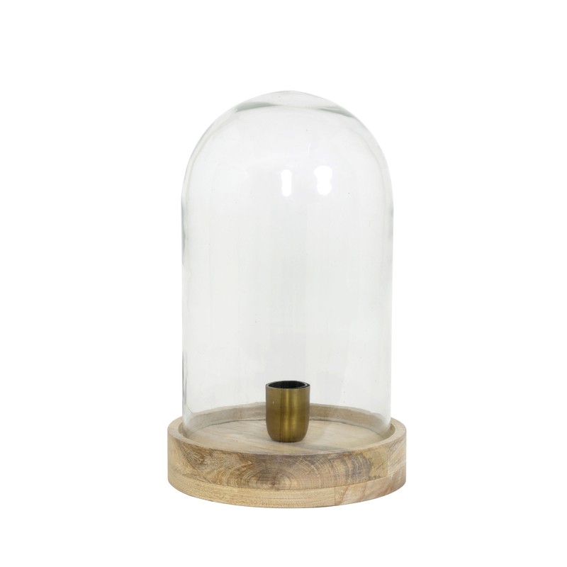 Tafellamp CELEBES - hout + glas - 
