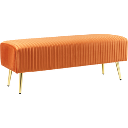 Beliani PATERSON - Bedbank-Oranje-Fluweel