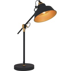 Mexlite tafellamp Nové - zwart - metaal - 18 cm - E27 fitting - 1321ZW